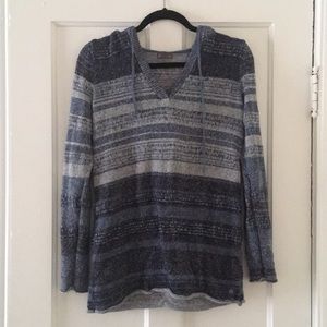 Eddie Bauer Blue Striped Hoodie Women's Small